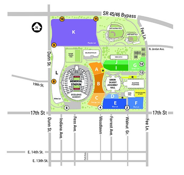 White Lot Parking Map Indiana University Auditorium